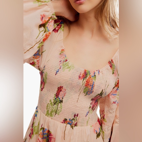 Free People Morning Glory Floral Maxi Dress Small B2856 - Picture 5 of 9